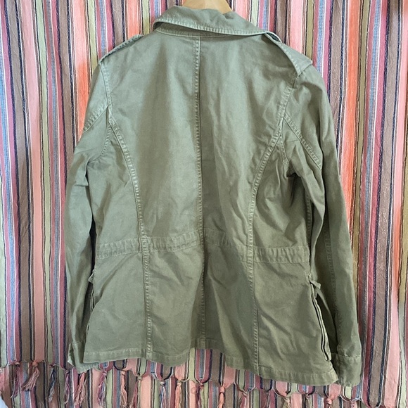 Madewell Army Green Button-Down Jacket | Size XS | Canvas Cotton - Picture 7 of 8